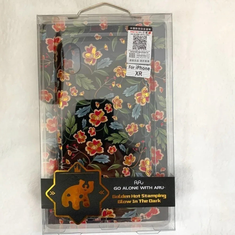 iPhone XR Floral tpu gold stamp case